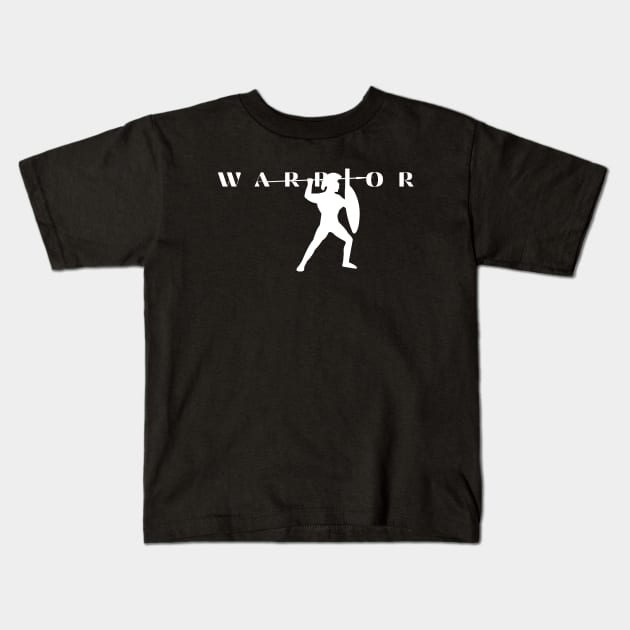 Warrior with Spear and Shield Kids T-Shirt by MyUniqueTee